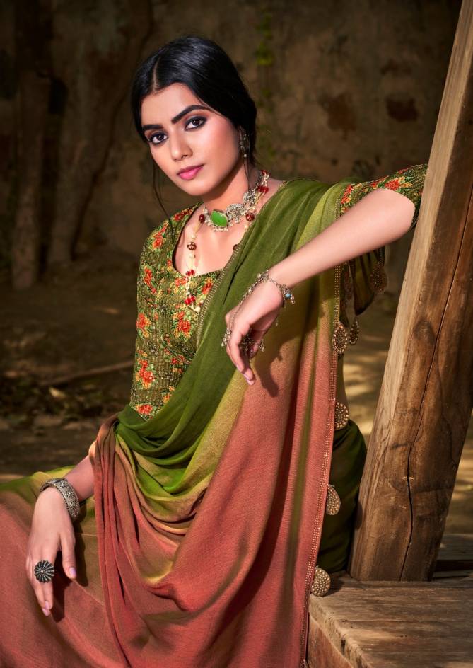 Sr Aruna 2 New Designer Fancy Stylish Party Wear Chiffon Saree Collection